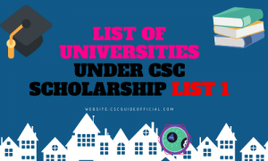 List of Universities Under CSC Scholarship List 1