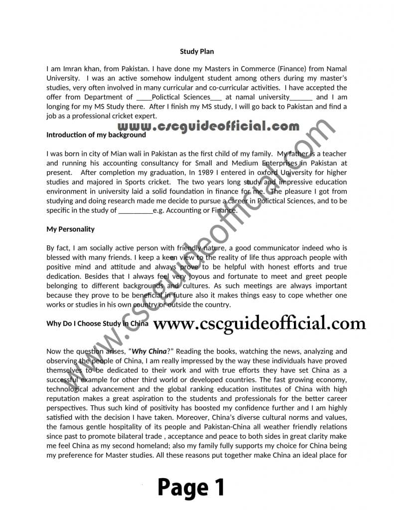 Perfact Study Plan For China Scholarship CSC Guide Official perfact-study-plan-for-china-scholarship-csc-guide-official