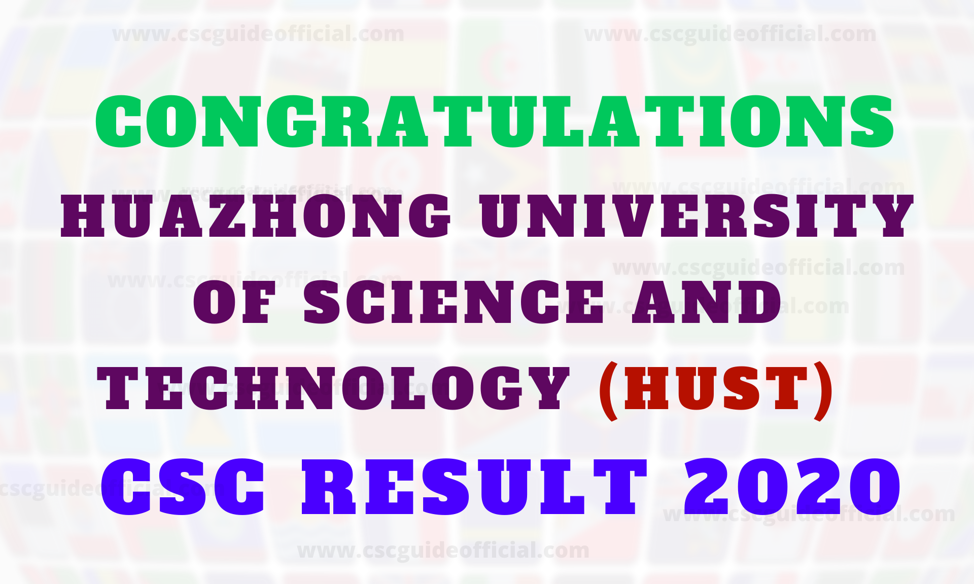 hust university csc result 2020