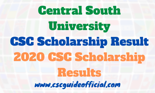 central south university csc result 2020