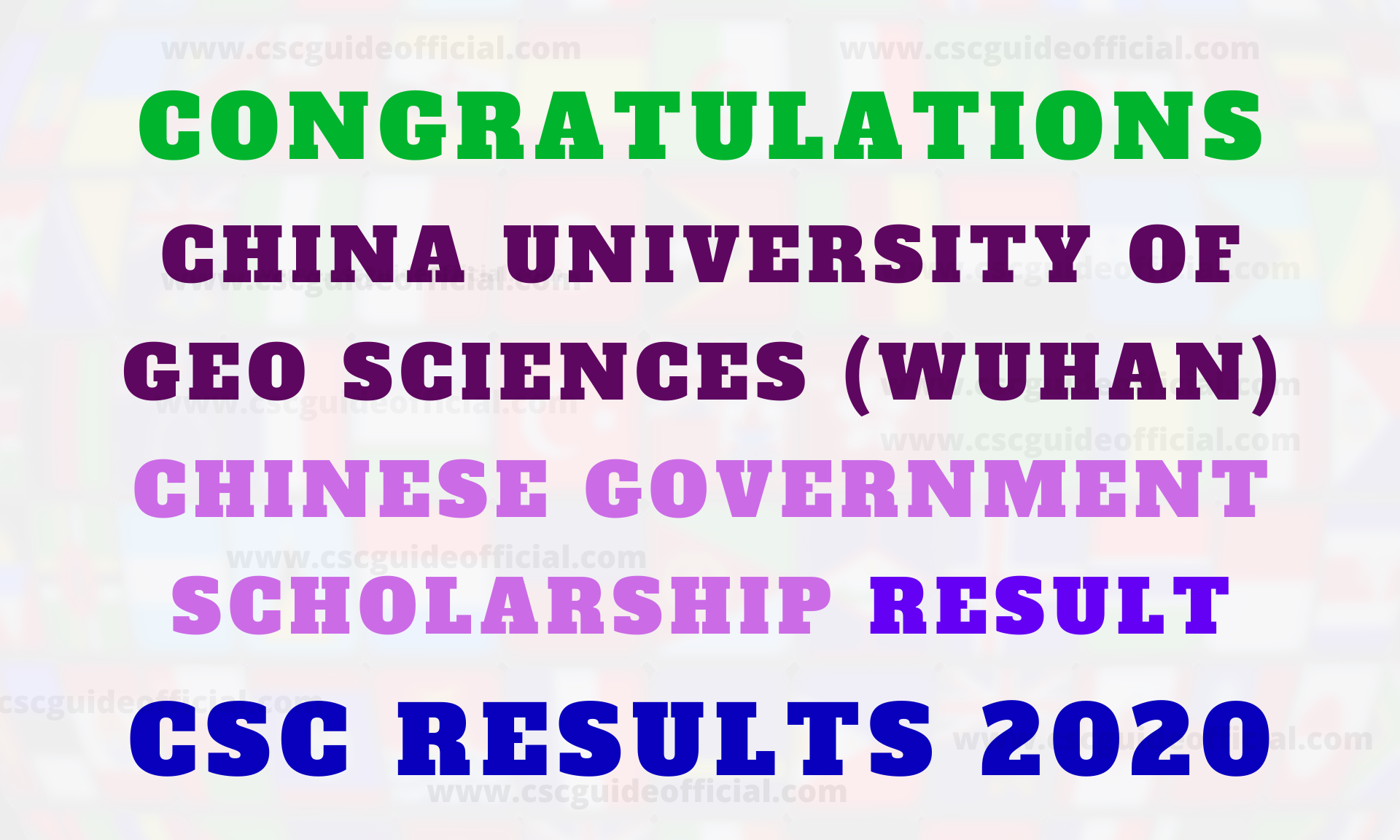 cug wuhan csc result 2020