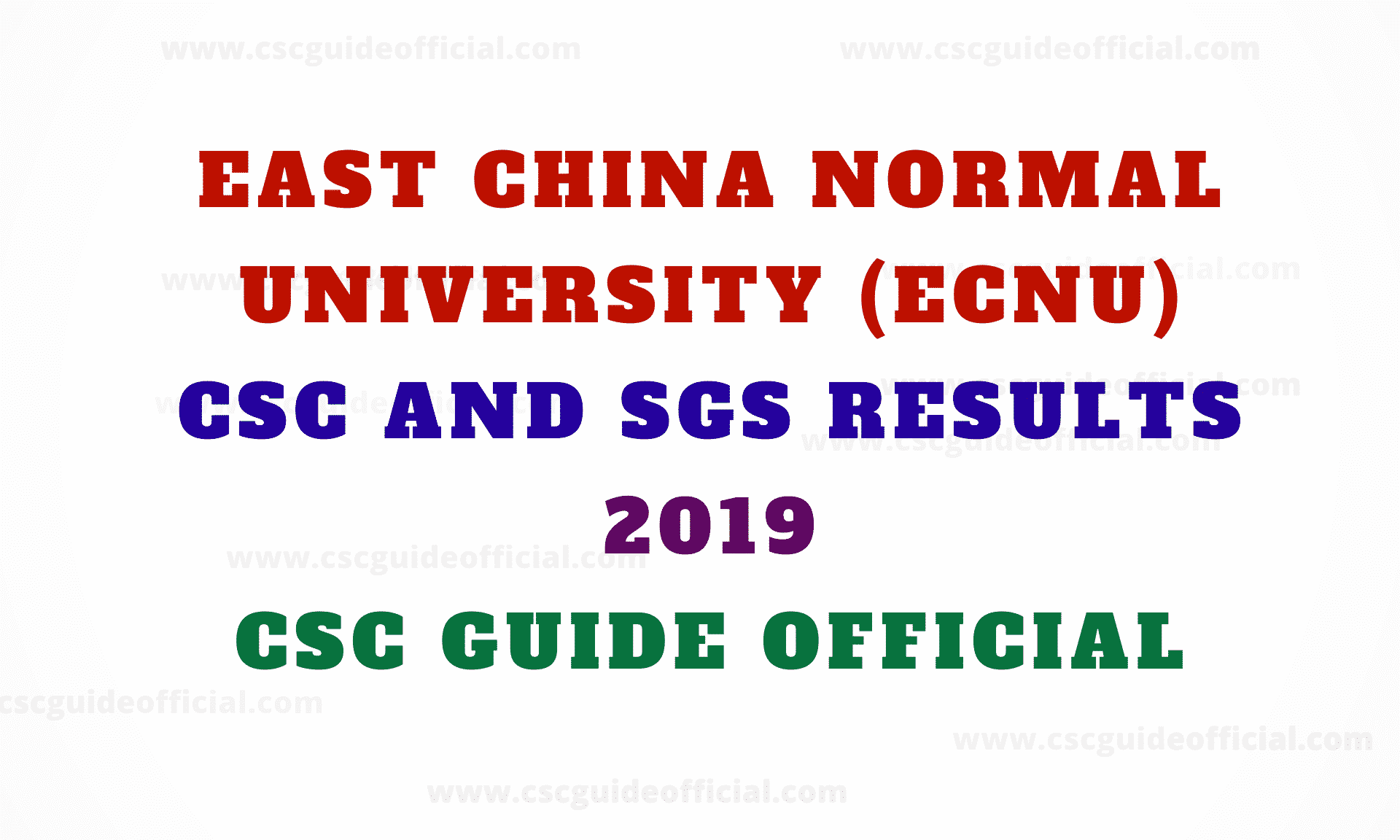 east china normal university csc results