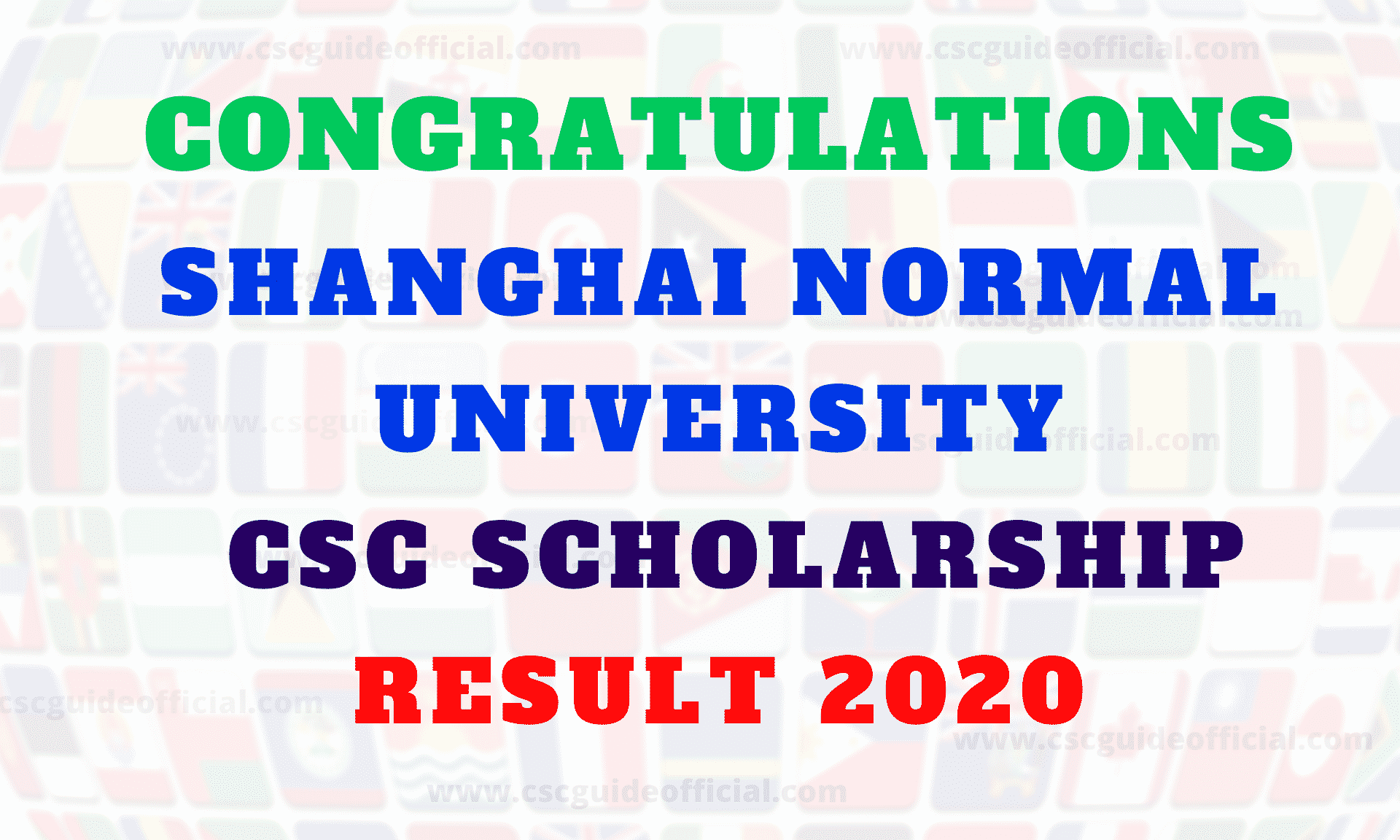 shanghai normal university csc result 2020