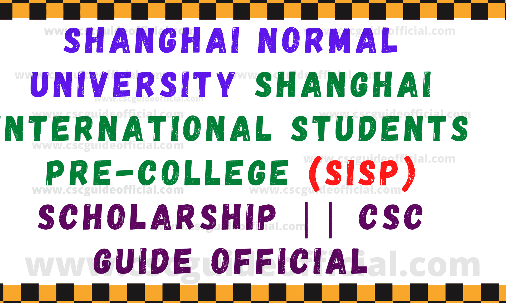 shanghai normal university sisp scholarship