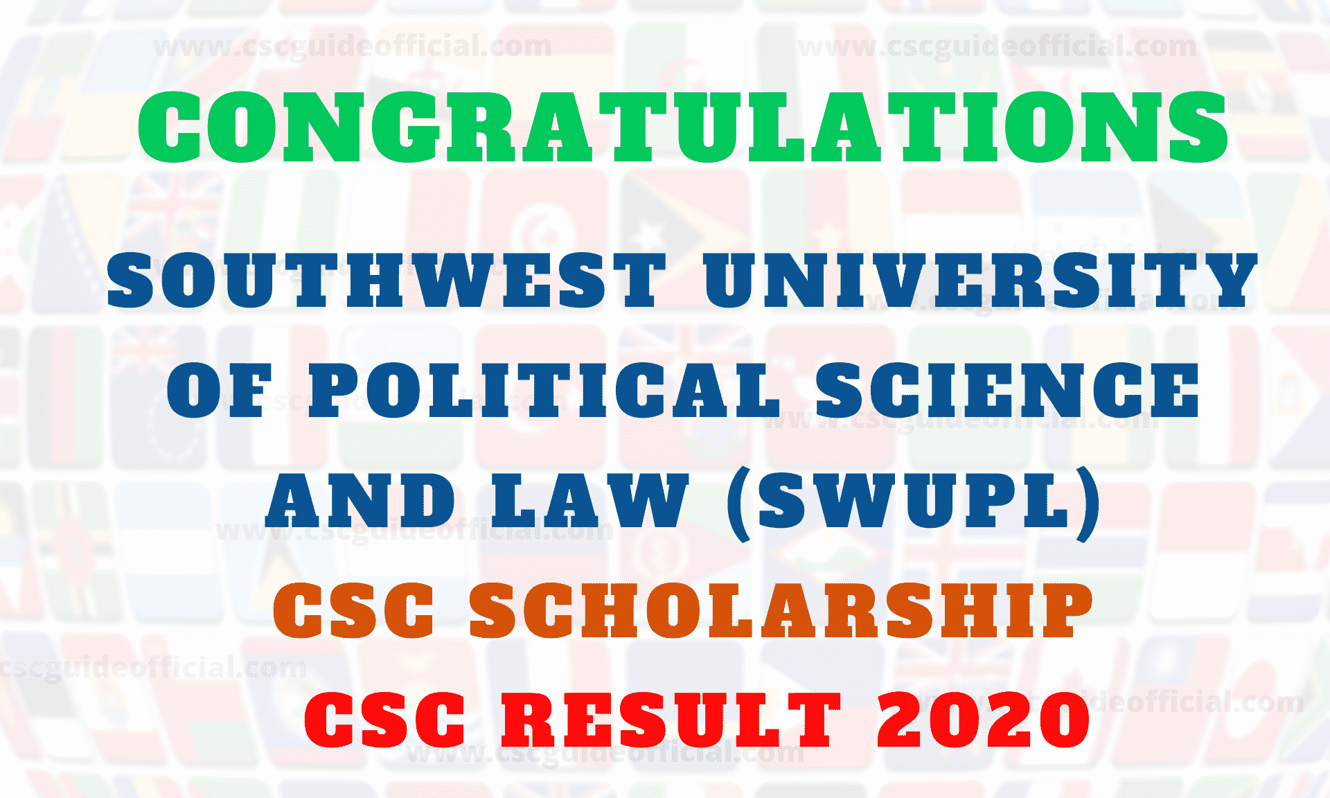 southwest university of political science and law csc results 2020