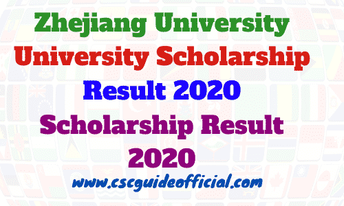 Zhejiang University Scholarship result 2020