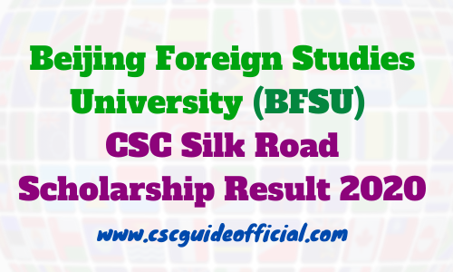 Beijing Foreign Studies University csc result 2020