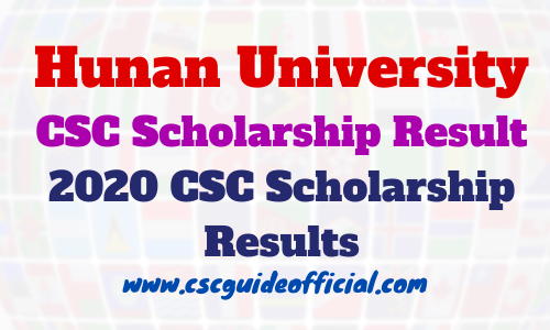 hunan university csc result 2020