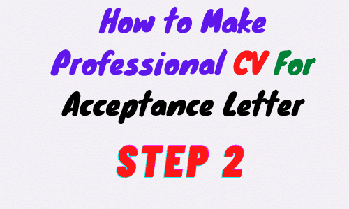 How to Make Professional CV For Acceptance letter