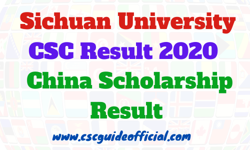 Sichuan University CSC Result 2020