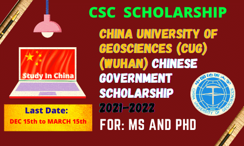 2021-2022 Chinese Government Scholarship China University of Geosciences (Wuhan) _ CUG CSC Scholarship _ CSC Guide Official