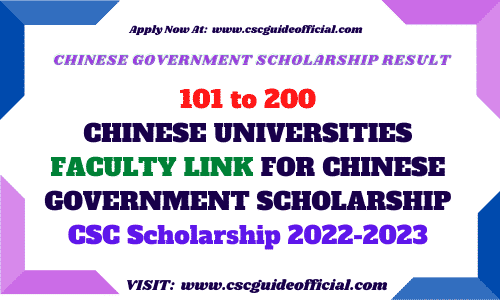 200/ 273 Chinese universities faculty link for CSC Scholarsihp | with department Professor emails csc guide official