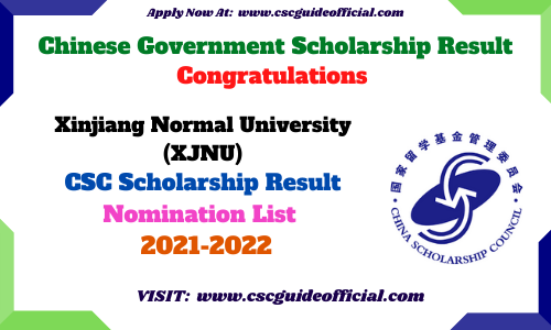 Xinjiang Normal University csc scholarship result 2021 2022