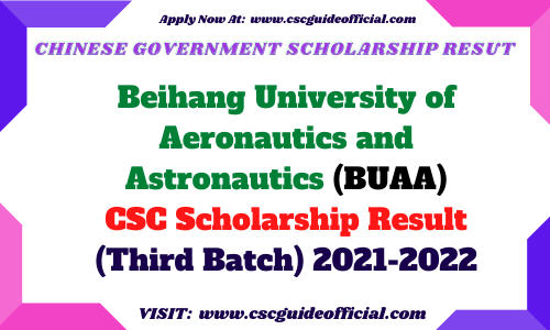 Beihang University of Aeronautics and Astronautics (BUAA) CSC Scholarship Result 2021 2022