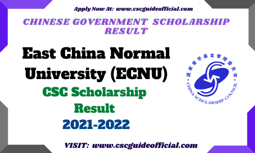 ECNU CSC Scholarship result 2021 2022