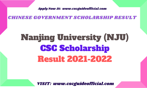 Nanjing University NJU CSC Scholarship Result 2021-2022