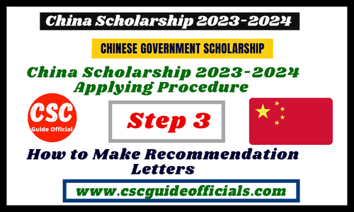 how to make recommendation letters for china schoalrship
