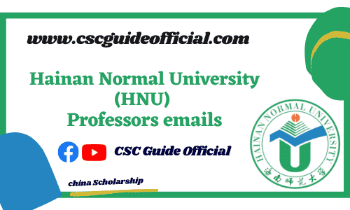 Hainan Normal University professors emails csc guide official