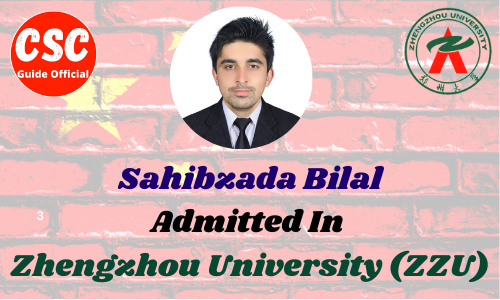 Sahibzada Bilal Admitted In Zhengzhou University (ZZU)