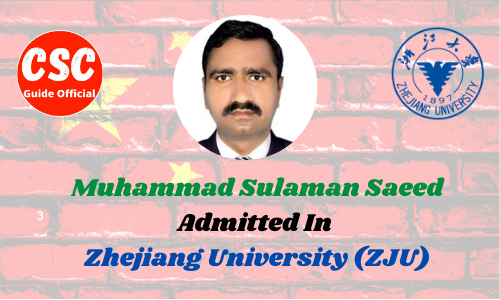 Muhammad Sulaman Saeed Zhejiang University CSC Guide Official