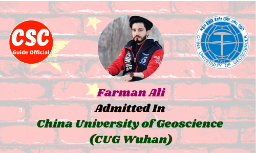 farman ali china university of geosciences wuhan csc guide official