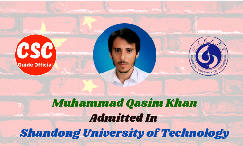 muhammad qasim khan Shandong University of Technology csc guide official