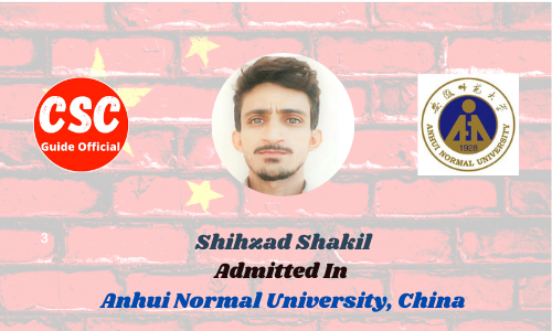 shakil shehzad Anhui Normal University, China csc guide official