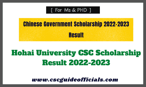 Hohai university nomination list for csc scholarship