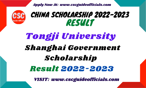 tongji university csc scholarship result 2022-2023