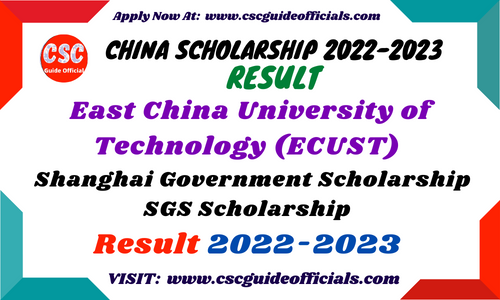 ecust shanghai government scholarship result 2022-2023