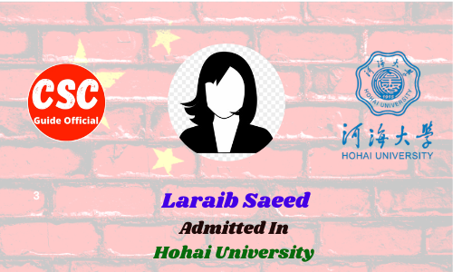 laraib saeed admitted candidate in hohai university