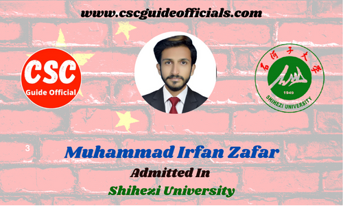 Scholars Wall Muhammad Irfan Zafar Admitted in Shihezi University China China Scholarship 202-2023 Admitted Candidates CSC Guide Official