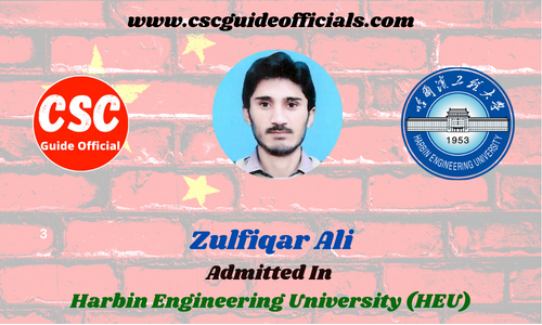 Scholars Wall Zulfiqar Ali Admitted to Harbin Engineering university China Scholarship 202-2023 Admitted Candidates CSC Guide Officials