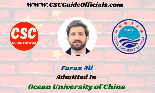 Faraz Ali Admitted to the Ocean University of China || China Scholarship 2023-2024 Admitted Candidates CSC Guide Officials Scholar wall