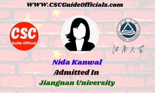 nida kanwal admitted in Jiangnan University