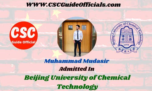 Muhammad Mudasir Admitted to the Beijing University of Chemical Technology || China Scholarship 2023-2024 Admitted Candidates CSC Guide Officials Scholar wall