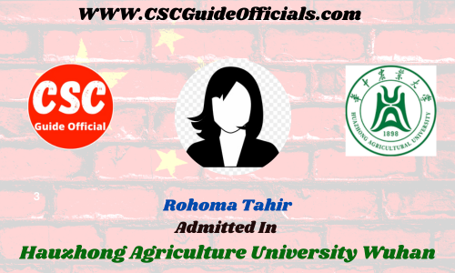 Rohoma Tahir Admitted to the Jiangsu University || China Scholarship 2023-2024 Admitted Candidates CSC Guide Officials Scholar wall